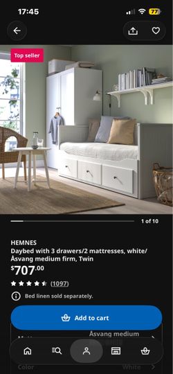 IKEA Daybed + 2 Twin Mattresses
