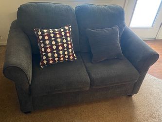 Dark Gray Fabric Loveseat