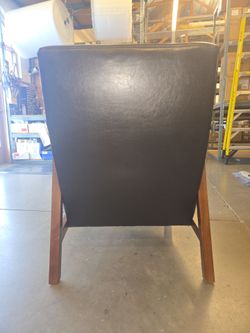 Black leather armchair
