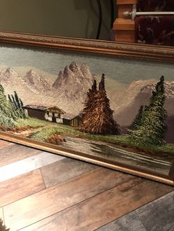 24x43 Handmade rug with frame for wall hanging