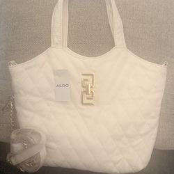 Also Cream Quilted Tote Bag
