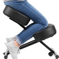 DRAGONN Office Ergonomic Kneeling Chair - Black | Adjustable | Improve Your Posture | Angled Seat | Thick, Comfortable, Moulded Foam Cushions