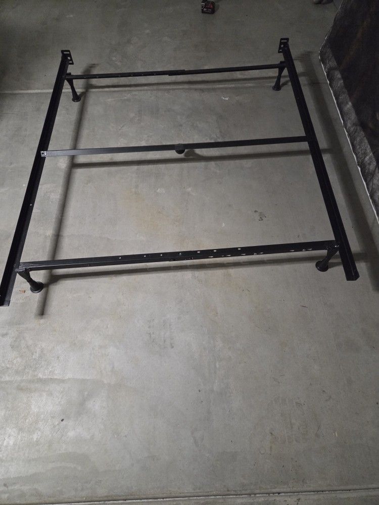 Queen Metal Frame With Headboard Low Profile Box Spring