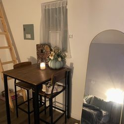 Bar height table with 2 chairs