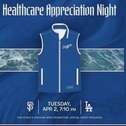 4/2/24 Dodgers Nurses Night Healthcare SGA Jacket VEST! SIze XL Or Medium