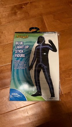 Blue light up stick figure Halloween costume