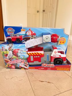 *New* PAW Patrol Fire Rescue: Rapid Reload Fire Truck with Marshall, Projectile Launcher