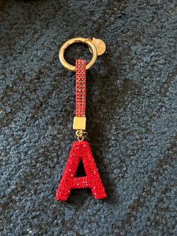 Sparkly Keychain (Letter A) RED PURPLE BLACK