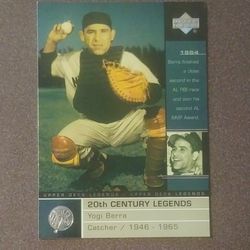 2000 Upper Deck Yogi Berra New York Yankees #123 20th Century Legends HOF Hall Of Fame Baseball Card Vintage Collectible Sports MLB