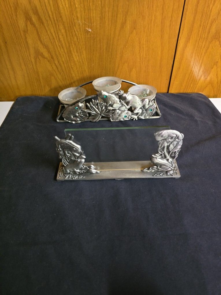 Frog Frame And Candle Holder NEW