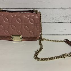 Michael Kors crossbody handbag metal chain strap buckled down purse