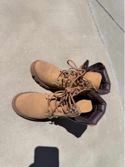 Women's Combat Boots US 5.5 Tan Lace Up Zipper $18 FIRM - Moving 6/30