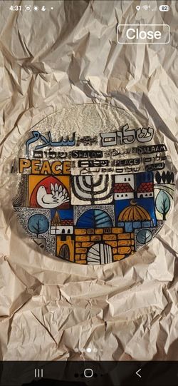 Handmade Jewish-Israeli Plate