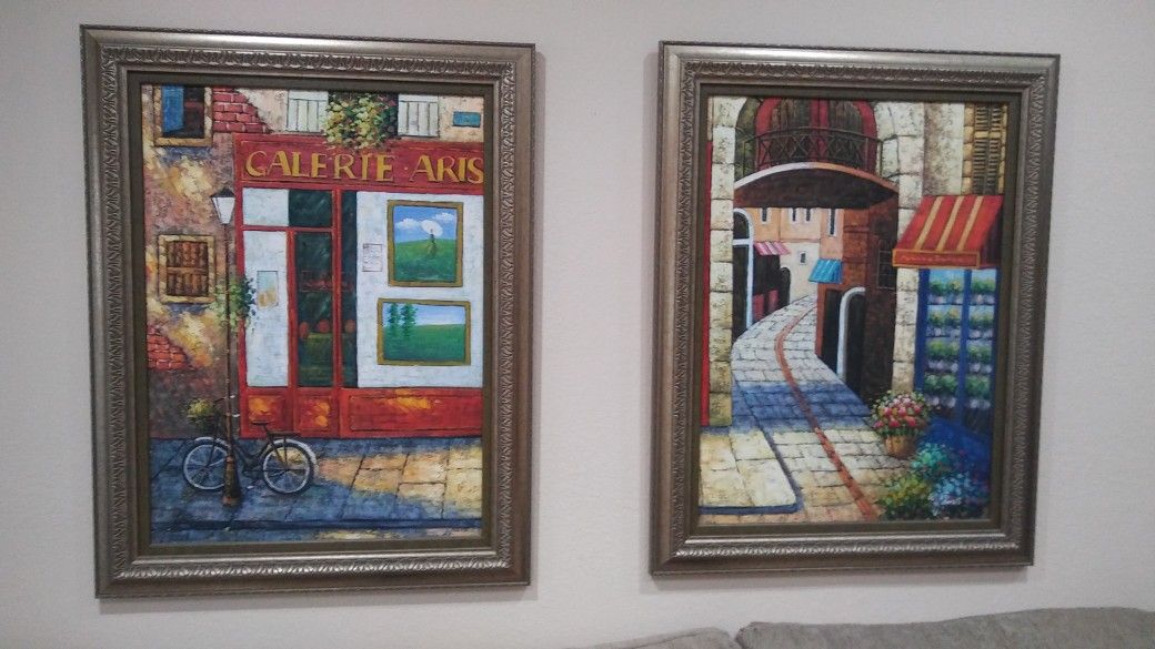 ORIGINAL oil on canvas painting by French artist W. James.
Proffesional framed painting sets.
Sizes: 40in. H x 31in. W
EXCELLENT CONDITION 10/10