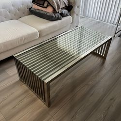 Coffee Table Solid Quality Glas Metal