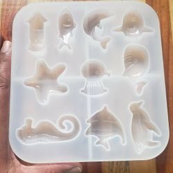 Molde de silicon de animales del mar