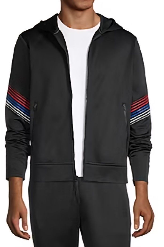 Sports Illustrated Black Hoodie with Striped Sleeves