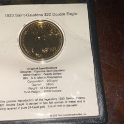 1993 Saint Gardens Double Legal Gold Coin