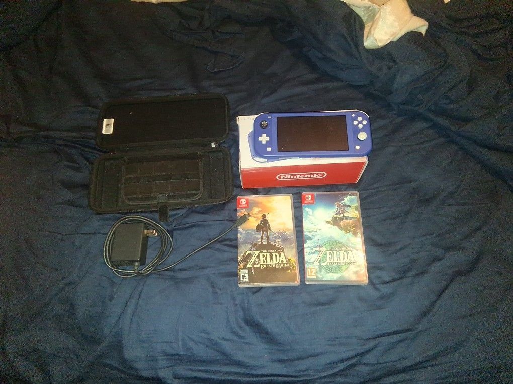 Nintendo Switch Light With Both Zelda Breath Of The Wild And Tears Of The Kingdom