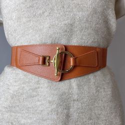 Brown Fashion Stretchy Waistband Belt