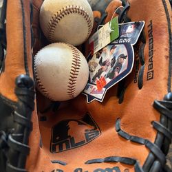 Wilson baseball glove new with tags plus two balls