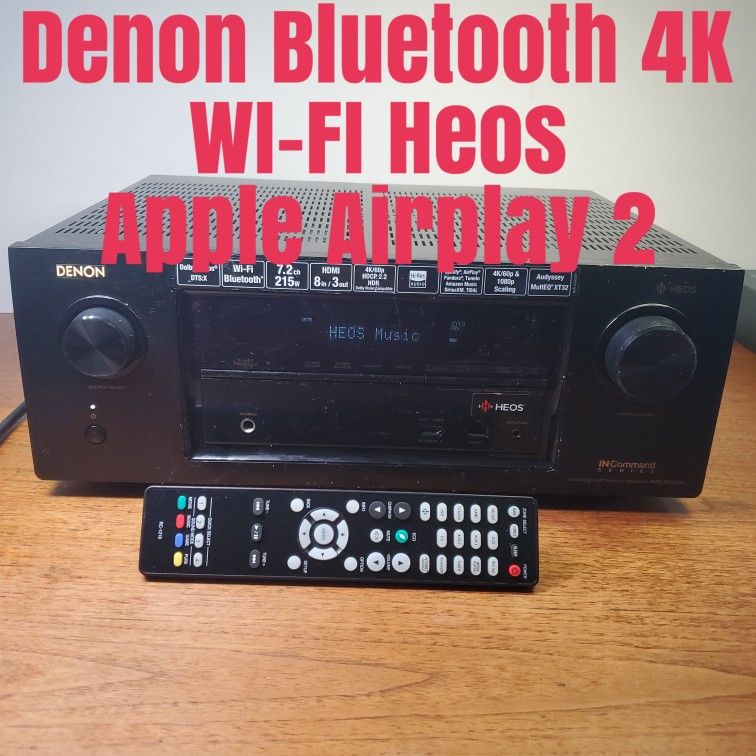 Denon AVR-X3400H 7.2‑Channel 4K Receiver Bluetooth WIFI Apple Air Play 2 Heos with Remote