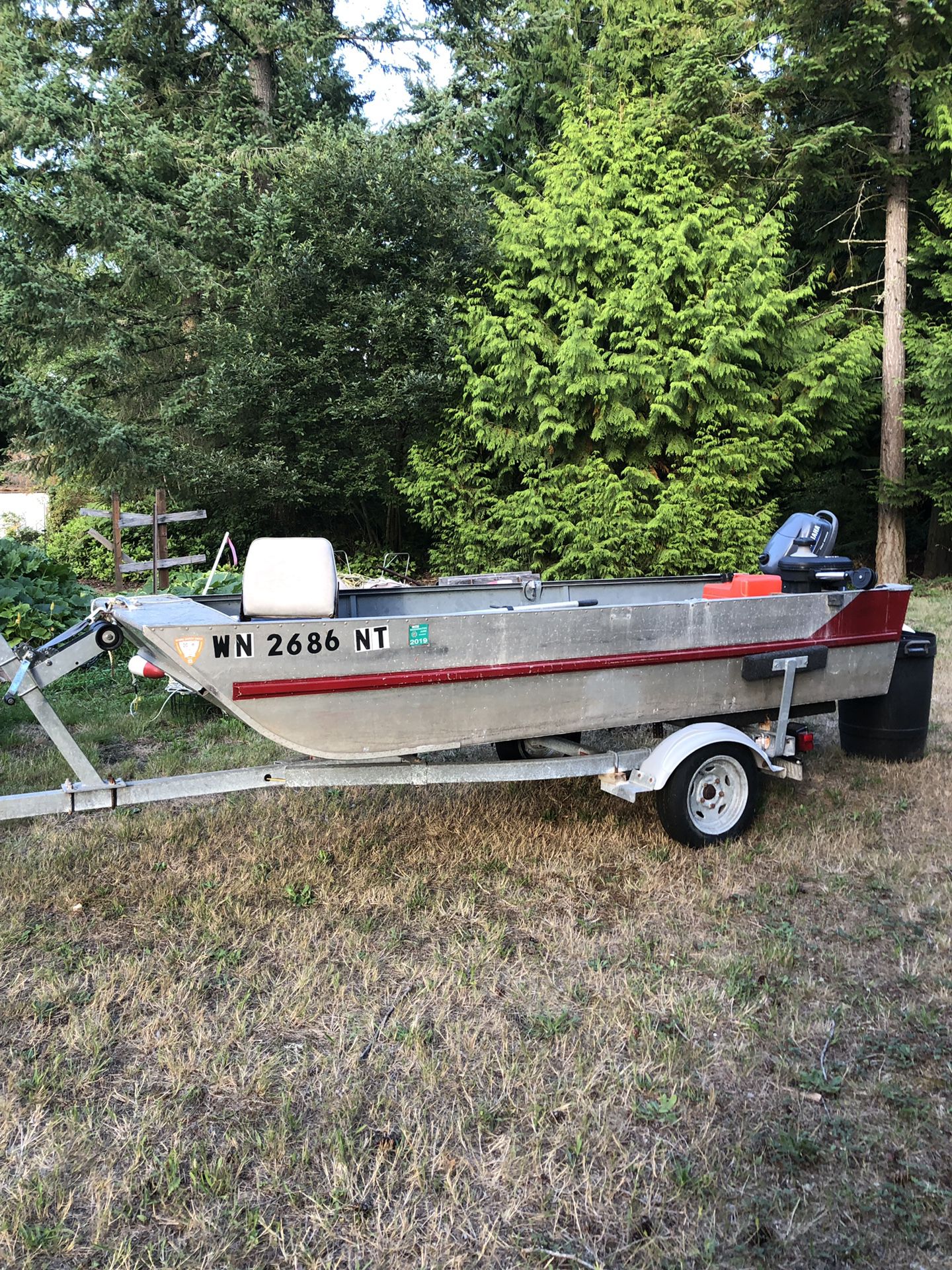 12’ Hewes aluminum boat with trailer