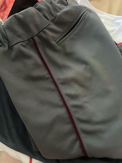 Girls Evoshield softball pants. Charcoal grey with maroon piping size youth large.