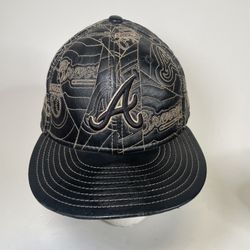 Atlanta Braves Leather Hat 