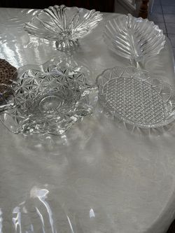 Crystal Fruit cake Bowl Footed Dishes