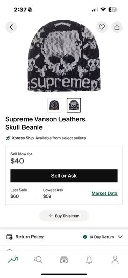 Supreme Vanson Skull Beanie
