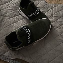 Army Green White And Black Nautica, Tennis Shoes, Size 8