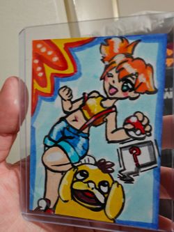 Pokémon Misty & Psyduck Original Hand Drawn Trading Card