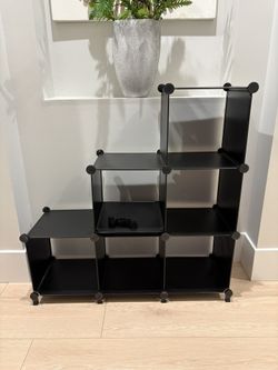 New Cube Storage Organizer, Storage Cubes Shelves Bookshelf, 6 Cube Closet Shelf, Black