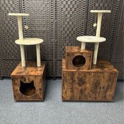Cat Litter Box Enclosure With Cat Tree, On Sale