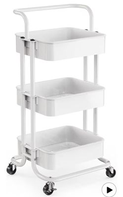 3 Tier Mesh Utility Rolling Cart
