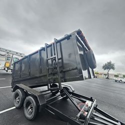 NEW DUMP TRAILER 12x8x4 12000 LBS
ROLLING TARP--SPARE TIRE,ELECTRIC BRAKES,HYDRAULIC SYSTEM,REMOTE CONTROL,IDEAL FOR HAULING, DEMOLITION, TRASH ETC,