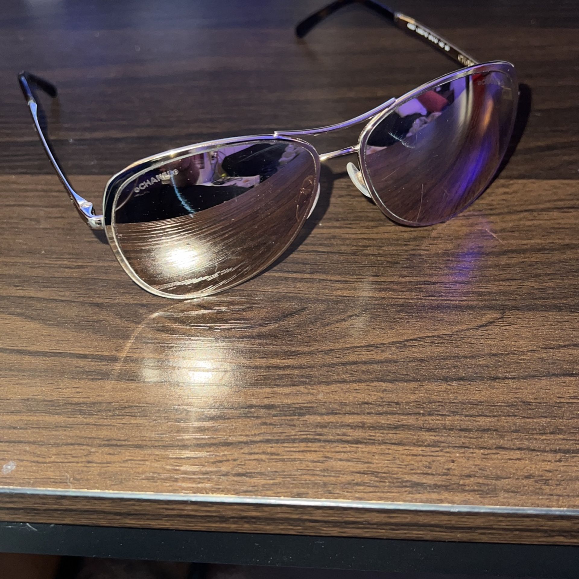 Chanel 4223 18k Gold Plated Mirrored Sunglasses