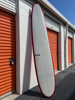 Torq Longboard Surfboard White Red Rails