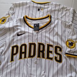 Size 52 (XXL) San Diego Padres Nike Men's Pinstripe White/Brown Home Authentic Team Jersey