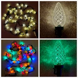 2 x 22ft Indoor Outdoor 50 Multicolor & Clear Pinecone C9 LED Bulb String Lights Patio Party

