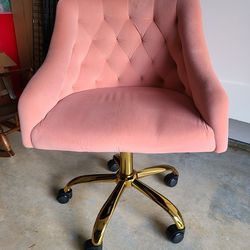 Rose Chair With Gold Legs