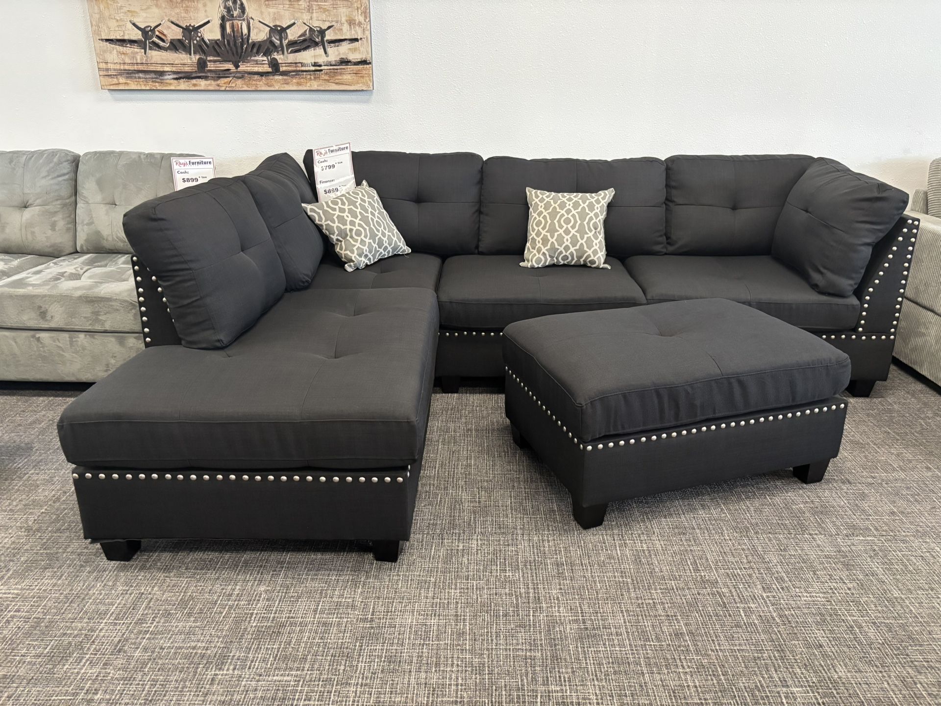 Black Sectional + Ottoman β Just $799! π€ποΈ