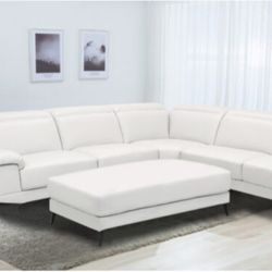 MODERN SOFA AND OTTOMAN WITH ADJUSTABLE HEADRESTS!!!TEXT 30777 TO 22462 FOR $50 DOWN!!!
