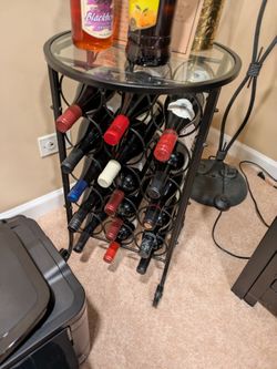 Wine Rack Stand/TableTop.  Metal & Glass.  Great Condition.