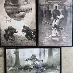 Starwars- Storm trooper Samurai Framed Art (set of 3- 11x17)