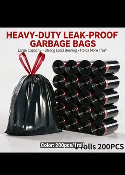 Heavy-Duty Leak-Proof Garbage Bags 200 Count