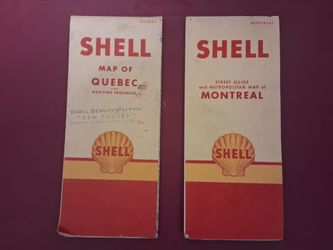 $4 Each: Shell Oil Maps of Quebec and Montreal