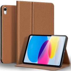 ‼️15‼️Brown Leather Protective Shell/Skin Case Cover with Freestanding Feature