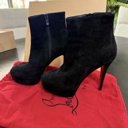 Christian Louboutin Bianca Booty 120 Veau Velours Black 36